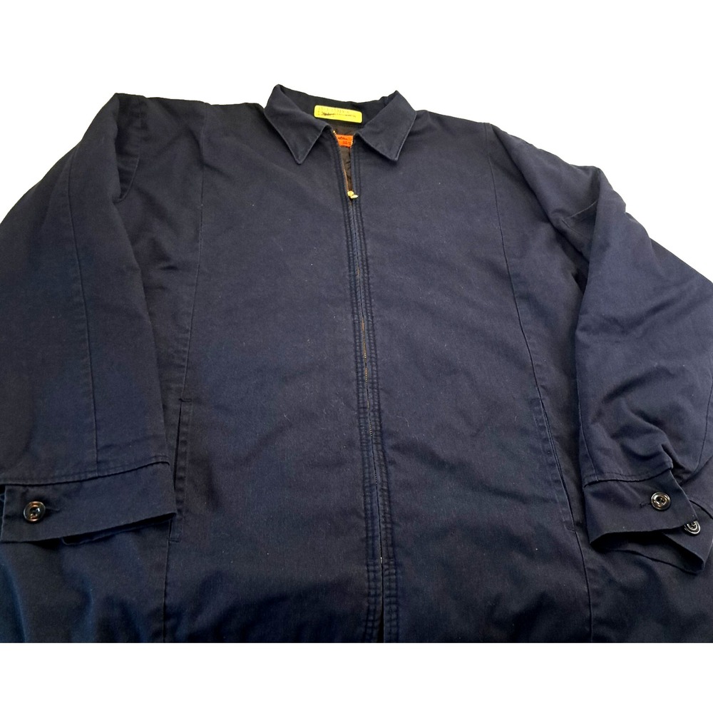 CINTAS Quilt Lined Full Zip MechanicJacket Mens 2XL XXL Navy Blue 970-20 Utility